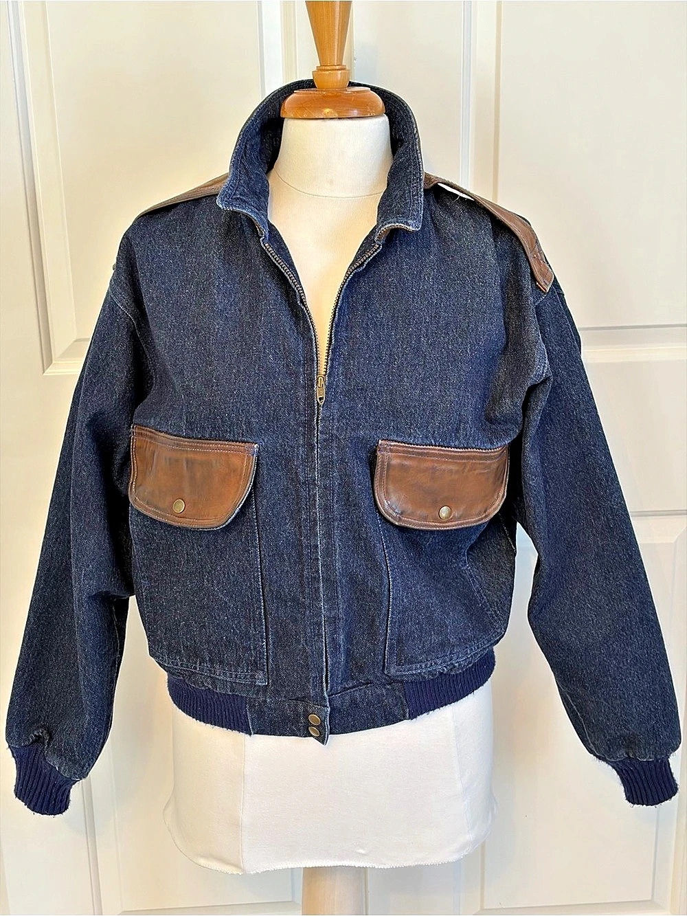 High Caliber Renegade Denim Jacket with Leather Trim